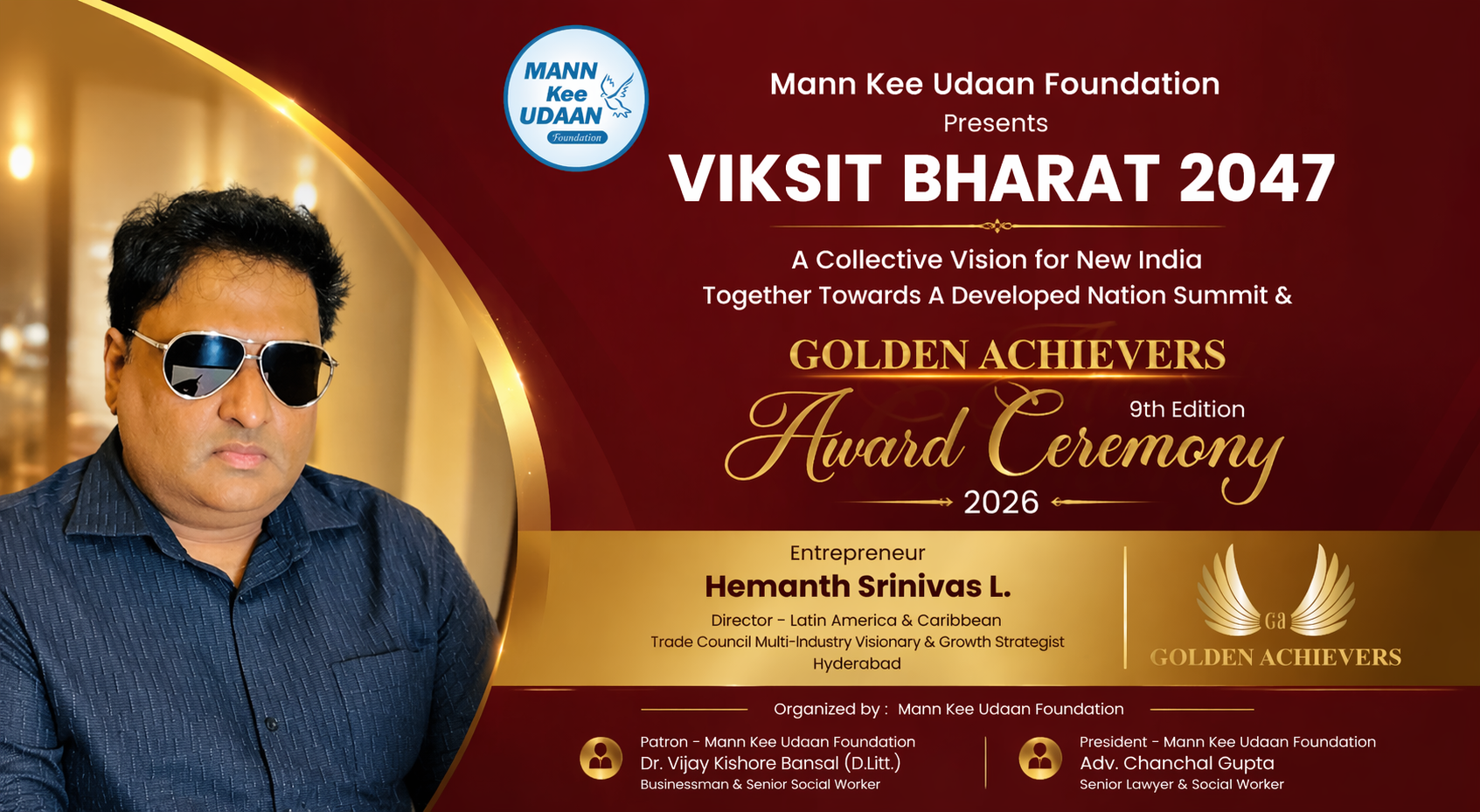 Hemanth Srinivas L: Golden Achievers Award 2026 – Recognizing Visionaries of a New India