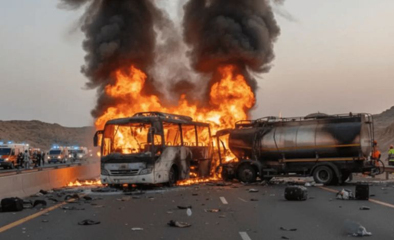 Tanker Smashes a Car on Al Dhaid Road Emirati Student Dies at the Scene