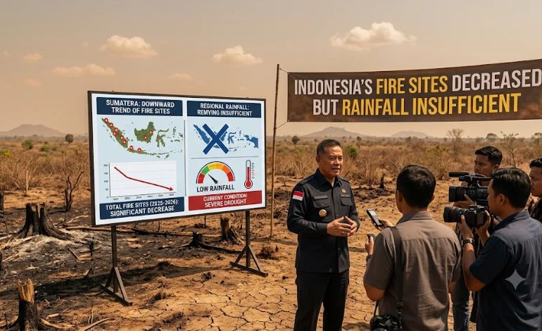 According to an Official, Indonesia’s Number of Fire Sites has Decreased, but Rainfall Remains insufficient