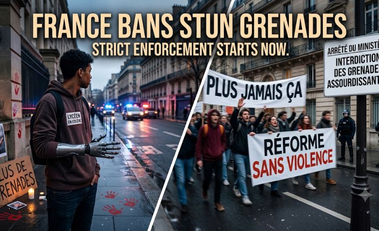 France Bans Stun Grenades After Student Protests Leave Boy Without Hand