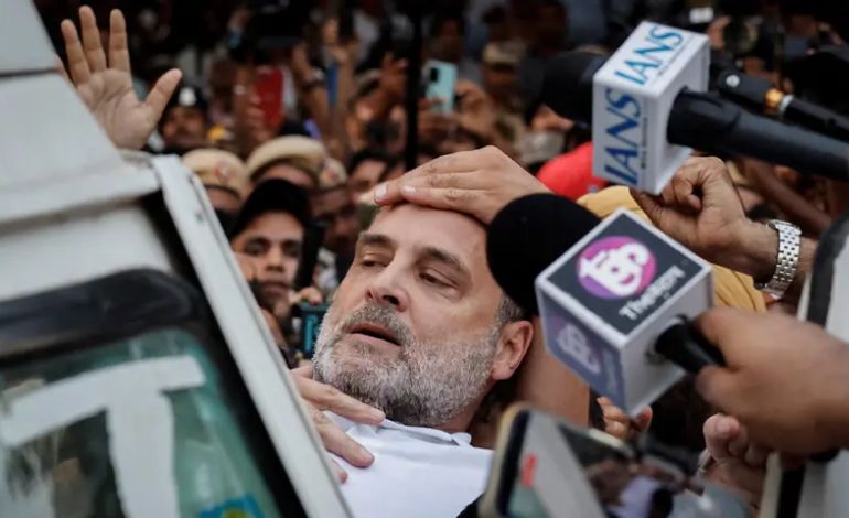 India Opposition Leader Rahul Gandhi Detained During Election Protest