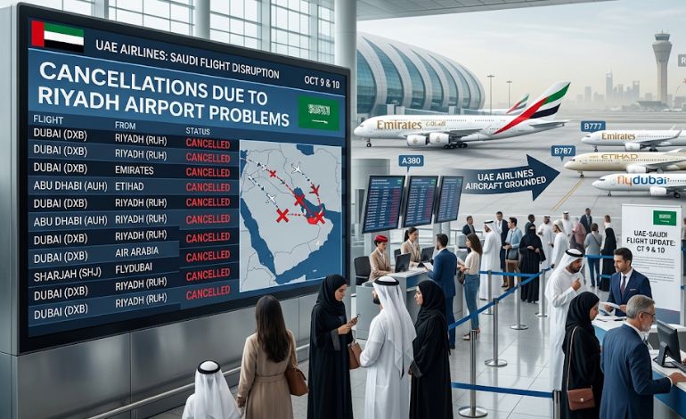 UAE airlines cancel Saudi flights on Oct 9 and 10 due to Riyadh airport problems